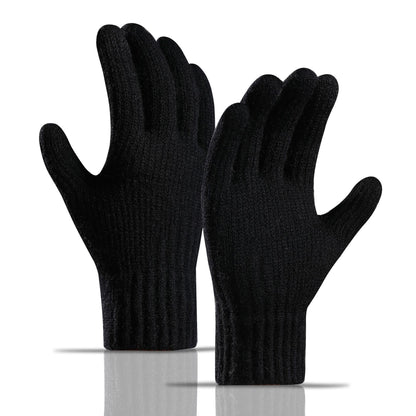 Winter-Fleece-gefütterte, gepolsterte, warmhaltende Strickhandschuhe für Damen