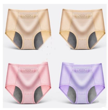 4 physiologische Unterwäsche Damen Taille Baumwolle Tante Menstruation Auslaufsicher Mädchen Warm Atmungsaktiv Dreieck Gesundheitshose