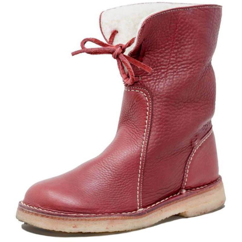 Damen Schneestiefel Damen Winter Pelz Plüsch Schnürstiefel