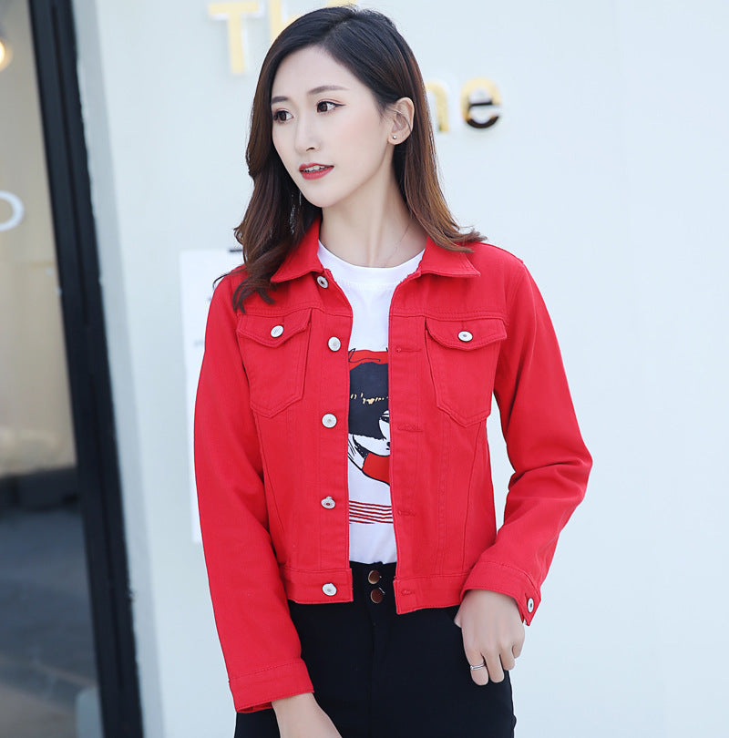 Candy Farbe Jacke Langarm Damen Jacke