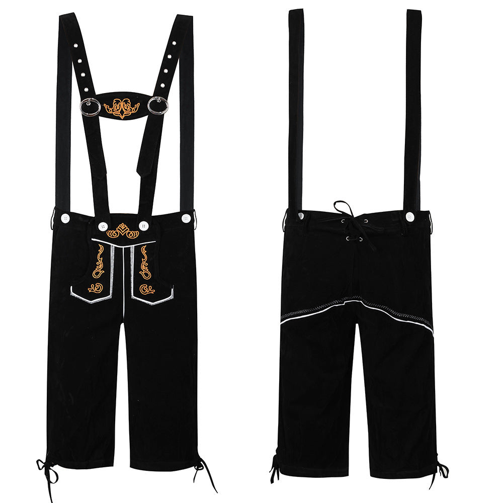 German Suspender Pants Beer Clothing Munich Beer Festival Clothing Bar Embroidered Suspender Pants