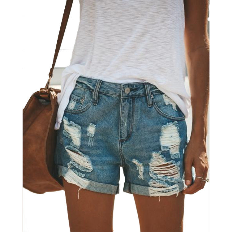 Zerrissene Jeansshorts für Damen