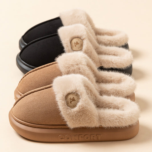 Neu Plüsch Hausschuhe Für Frauen Männer Winter Warme Hause Pantoffel Indoor Dicken sohlen
