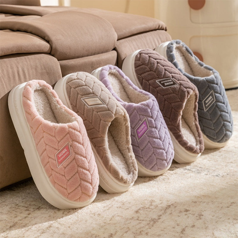 Neue rutschfeste Plüsch-Hausschuhe mit dicken Sohlen für Paare, warme Winter-Hausschuhe für Zuhause, Innen-Fleece-Schuhe für Damen und Herren