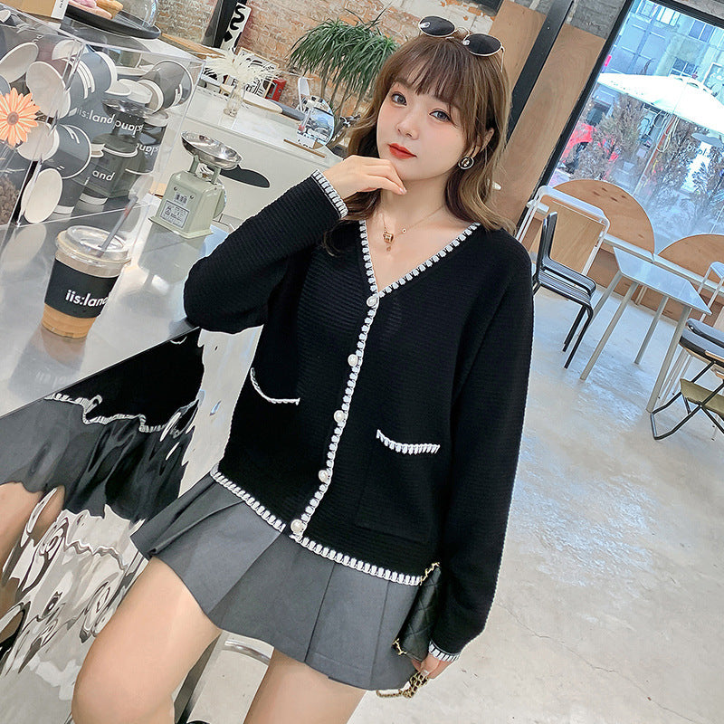 Strickpullover Retro Temperament Bluse Strickjacke Damen
