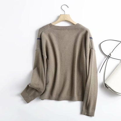 Karierter Freizeitpullover Lockerer Pullover