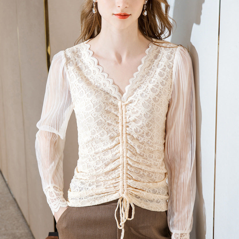 Temperament Spitzenbluse Damen