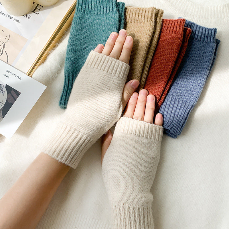 Frauen Stilvolle Hand Mädchen Arm Häkeln Stricken Hohl Warme Fingerlose Handschuhe