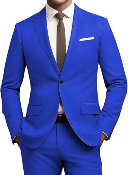 Herren Slim Fit Anzug – 2-teiliges Set für Business & Freizeit
