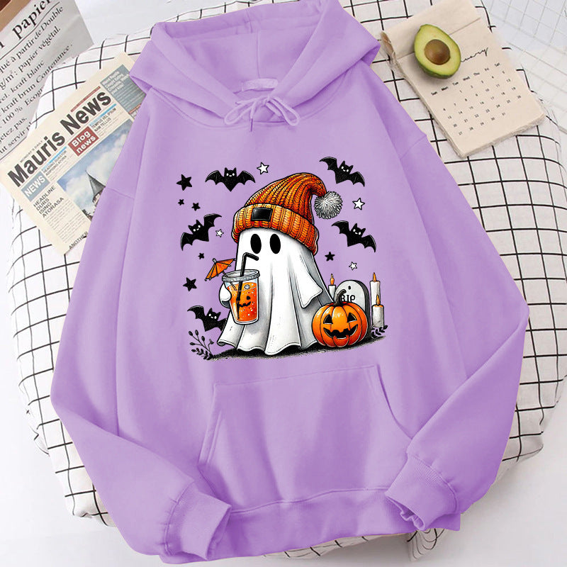 Halloween Geist Kürbis Fledermaus Hoodies Für Frauen Mode Mit Kapuze