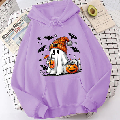 Halloween Geist Kürbis Fledermaus Hoodies Für Frauen Mode Mit Kapuze