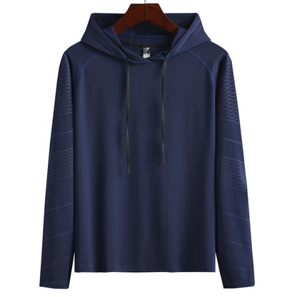 Herren Langarm Kapuzen-Sportshirt – Sonnenschutz & Atmungsaktiv