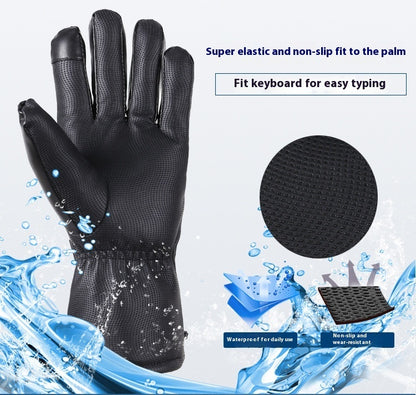 Beheizbare Motorradhandschuhe aus Leder – Vollfinger, wasserdicht
