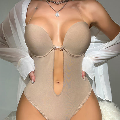 Unsichtbares rückenfreies Kleid mit innerem BH-Jumpsuit