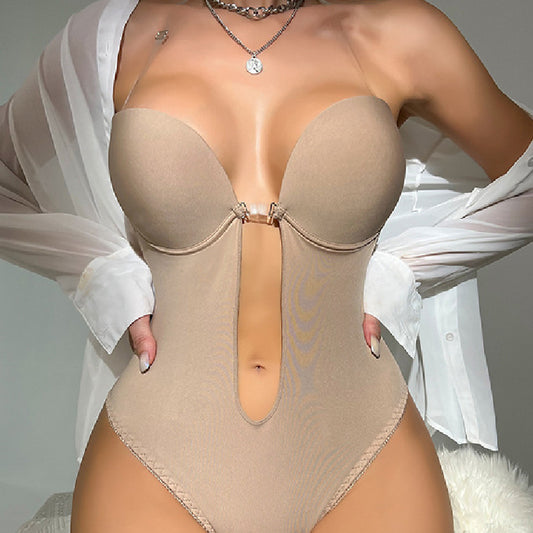 Unsichtbares rückenfreies Kleid mit innerem BH-Jumpsuit