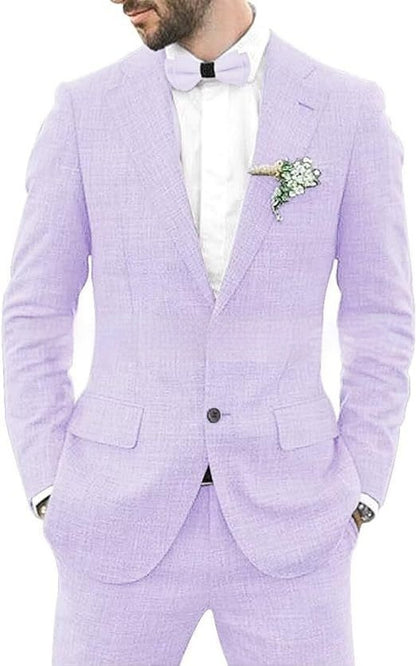 Herrenanzug Slim Fit – Leichter Anzug aus Leinenmischung für Hochzeit & Freizeit
