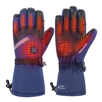 Beheizbare Motorradhandschuhe aus Schafsleder mit Touchscreen