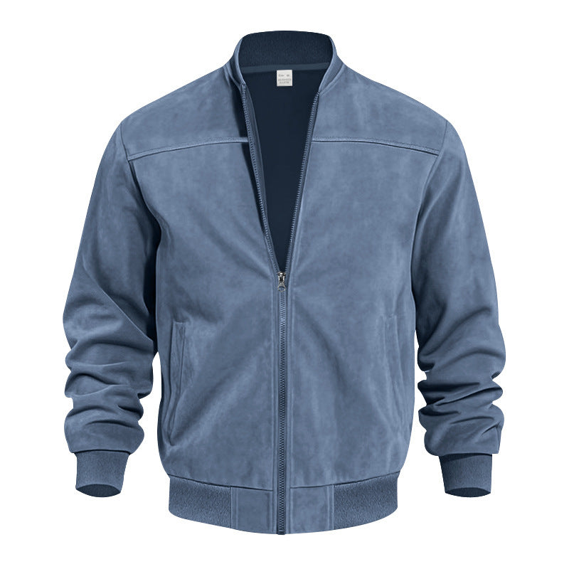 Herren Freizeitjacke aus Wildlederimitat – Große Größen mit Reißverschluss