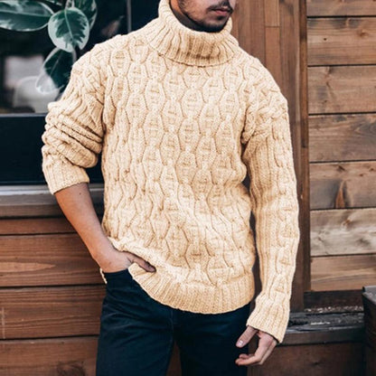 Herren Rollkragenpullover aus Feinstrick mit Rippbündchen – Slim Fit