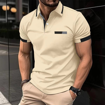 Herren Polo T-Shirt mit Zierbrusttasche – Sommerliches Kurzarmshirt mit Knopfleiste (1+1 Gratis)