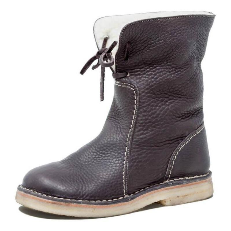 Damen Schneestiefel Damen Winter Pelz Plüsch Schnürstiefel