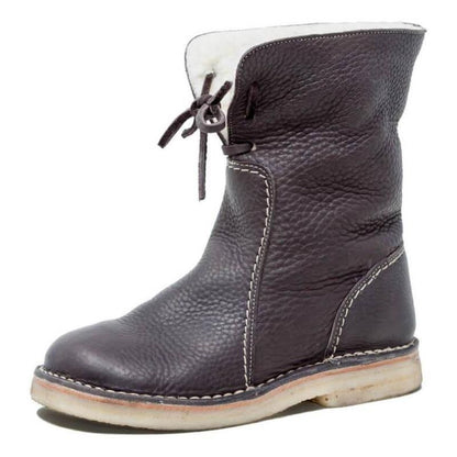 Damen Schneestiefel Damen Winter Pelz Plüsch Schnürstiefel