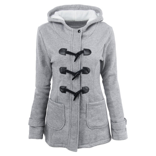 Warme Winterjacken mit Pelzkragen für Damen, neuer Hupenknopf, langer Daunenmantel für Damen, Parka in Übergröße, Damenparka, Hoodies für Damen