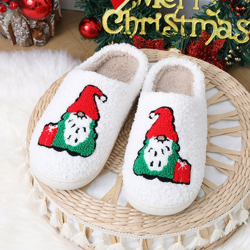 Niedlichen Cartoon Weihnachtsmann Hausschuhe Paar Indoor Boden Schlafzimmer Slipper Weihnachten warme Schuhe Frauen Männer
