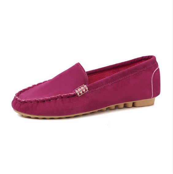 Flache Pumps mit flachem Absatz, einzelne Schuhe, flache Damenschuhe, Studenten-Erbsenschuhe