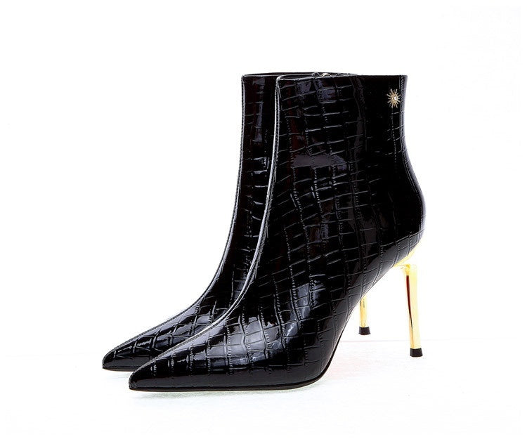 Spitze High Heels Lackleder Stilettos