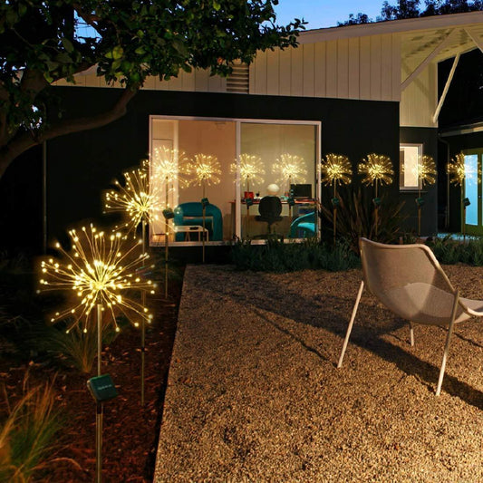 Neue Erdungsstecker Solar Feuerwerk Licht LED Lichterkette Kupferdraht Outdoor Garten Dekoration Sterne Lichter Weihnachtsbeleuchtung