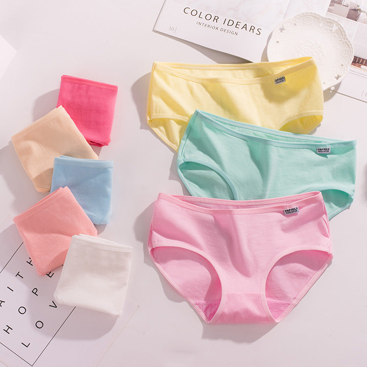 Mädchenunterwäsche, Damen-Baumwolle, mittlere niedrige Taille, große Größe, Studenten-Baumwolle, rote Slips aus Modal für Mädchen