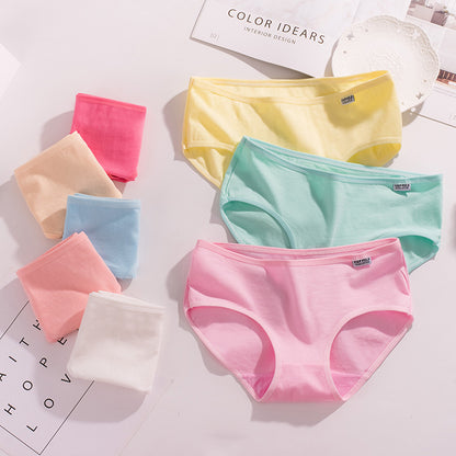 Mädchenunterwäsche, Damen-Baumwolle, mittlere niedrige Taille, große Größe, Studenten-Baumwolle, rote Slips aus Modal für Mädchen