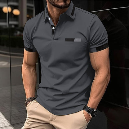 Herren Polo T-Shirt mit Zierbrusttasche – Sommerliches Kurzarmshirt mit Knopfleiste (1+1 Gratis)