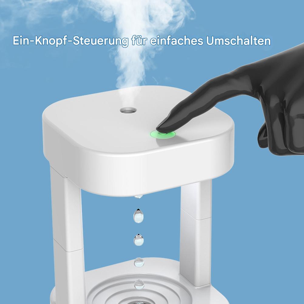 Kreativer Anti-Schwerkraft-Wassertropfen-Luftbefeuchter, Klimaanlage, Nebelspray, leises Schlafzimmerbüro für den Haushalt mit 580 ml Wassertank
