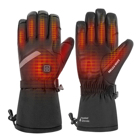 Beheizbare Motorradhandschuhe aus Schafsleder mit Touchscreen