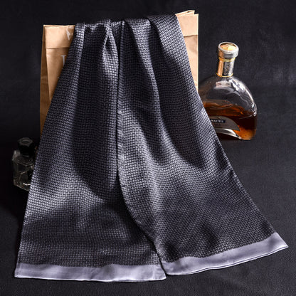 Doppellagiger Seidenkrepp-Satin Herren Seidenschal Langer Schal Schal