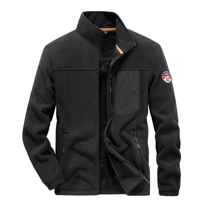 Herren Outdoor-Fleecejacke – Freizeit-Cardigan mit Reißverschlusstaschen