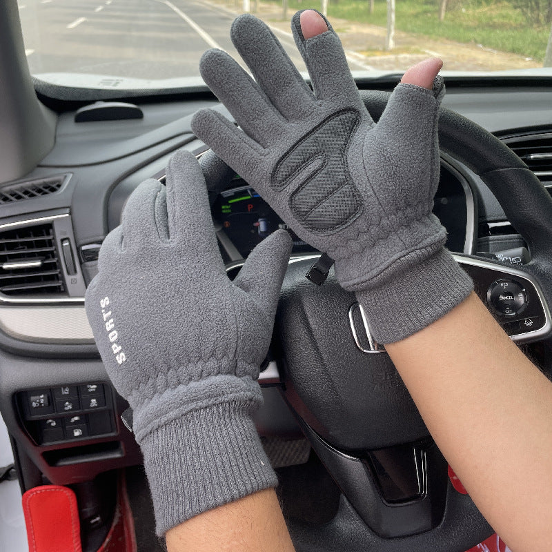 Outdoor-Skihandschuhe, Winter-Polarfleece-Klapphandschuhe, Winterhandschuhe für Männer und Frauen sowie samtverdickte, warme Touchscreen-Handschuhe