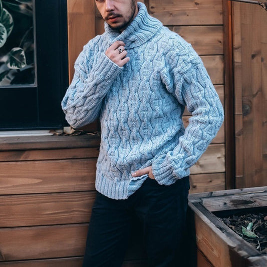 Herren Rollkragenpullover aus Feinstrick mit Rippbündchen – Slim Fit