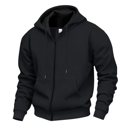 Herren Kapuzen-Sweatshirt mit Reißverschluss und Fleecefutter