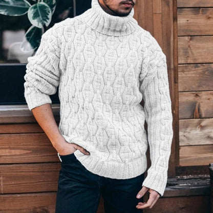Herren Rollkragenpullover aus Feinstrick mit Rippbündchen – Slim Fit