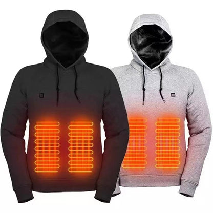 Herren Heiz-Hoodie mit Reißverschluss und Fleecefutter