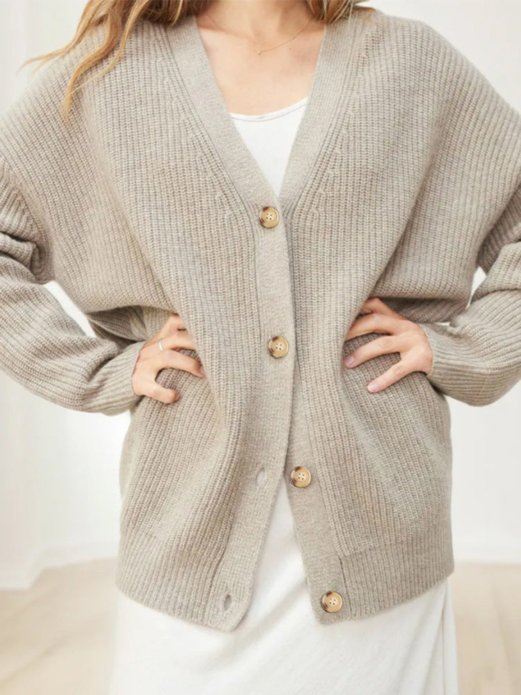 Beliebter einfarbiger Strickjackenmantel für Damen
