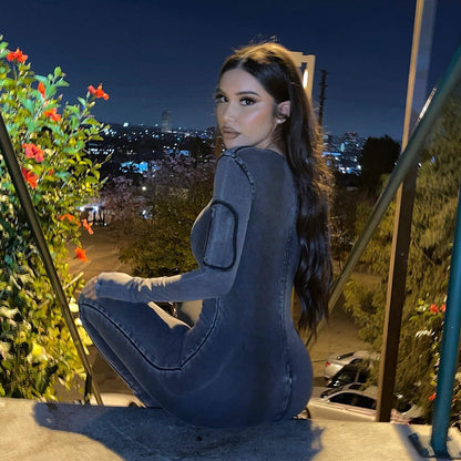 Enger Jeans-Overall für Damen