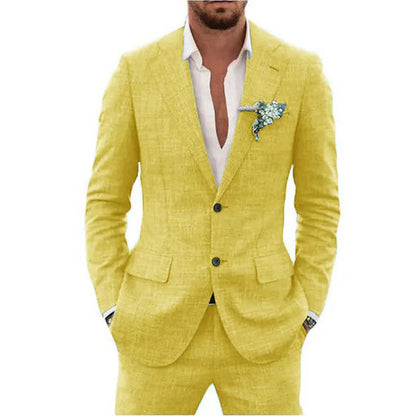 Leichter Herren-Leinenanzug für Hochzeit & Feier – Slim Fit Zweiteiler