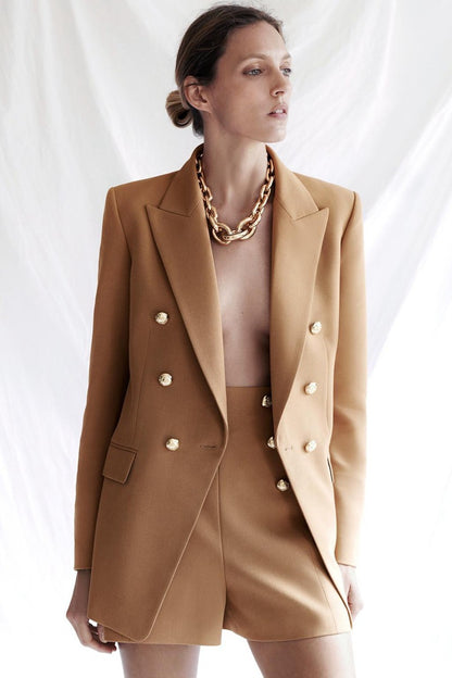 Schlichter Stil Geknöpfter Casual Blazer Jacke Damen