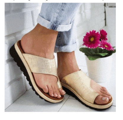 Damen Hausschuhe Flache Sohle Lässige Weiche Big Toe Fuß Sandale