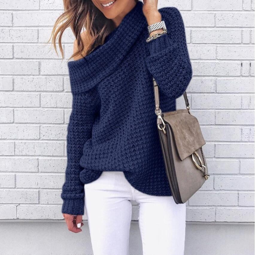 Pullover einfarbiger Rollkragenpullover