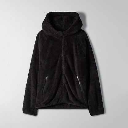 Fleece-Zip-Kapuzenblazer für Damen